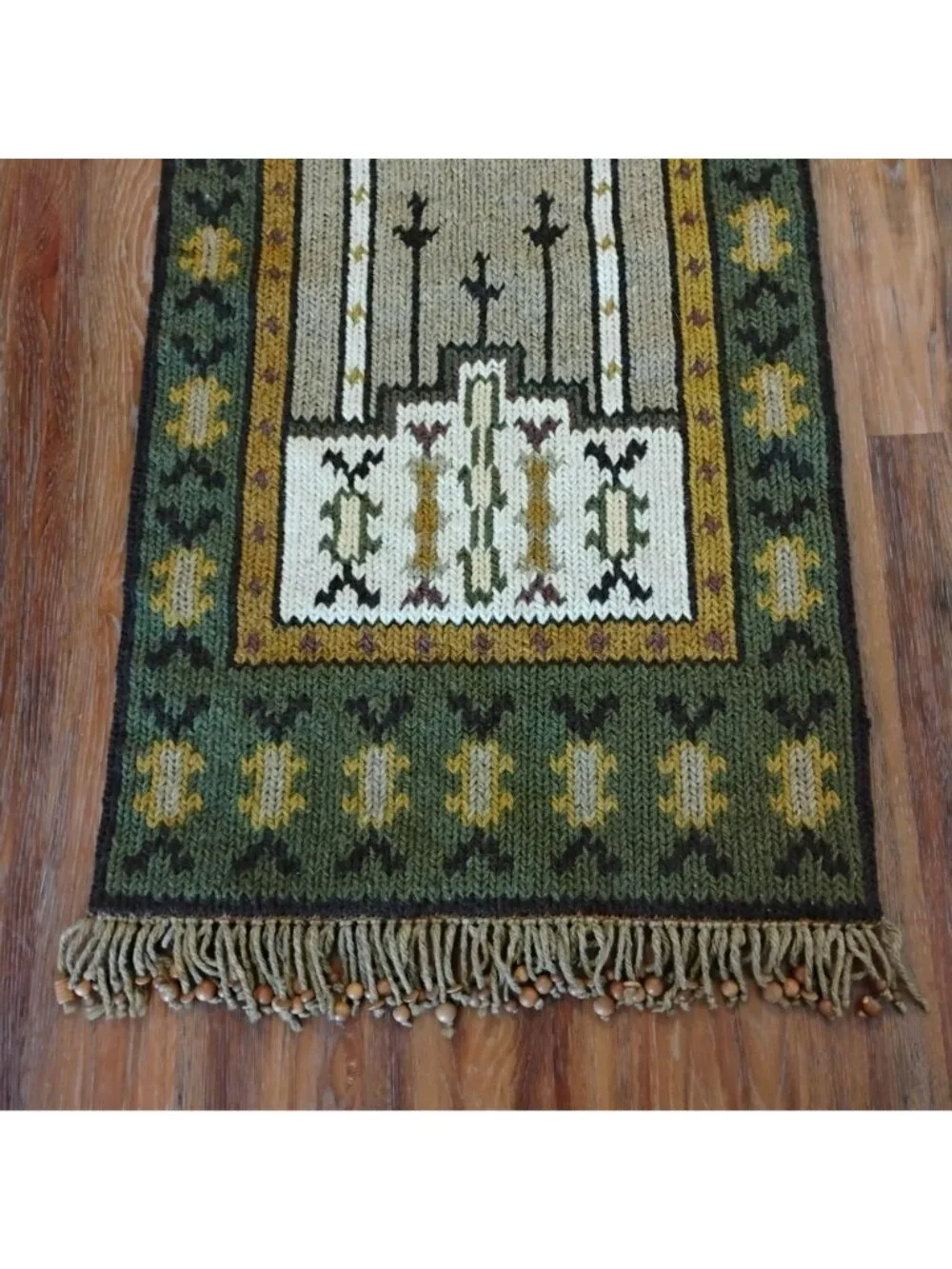 Vintage Finnish Ryijy Wall Hanging, Mid Century Modern Wool Rya Rug Tapestry